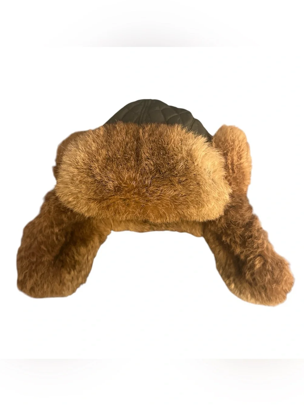 Surell Kids Quilted Rabbit Fur Trapper Hat One size - Army Heather